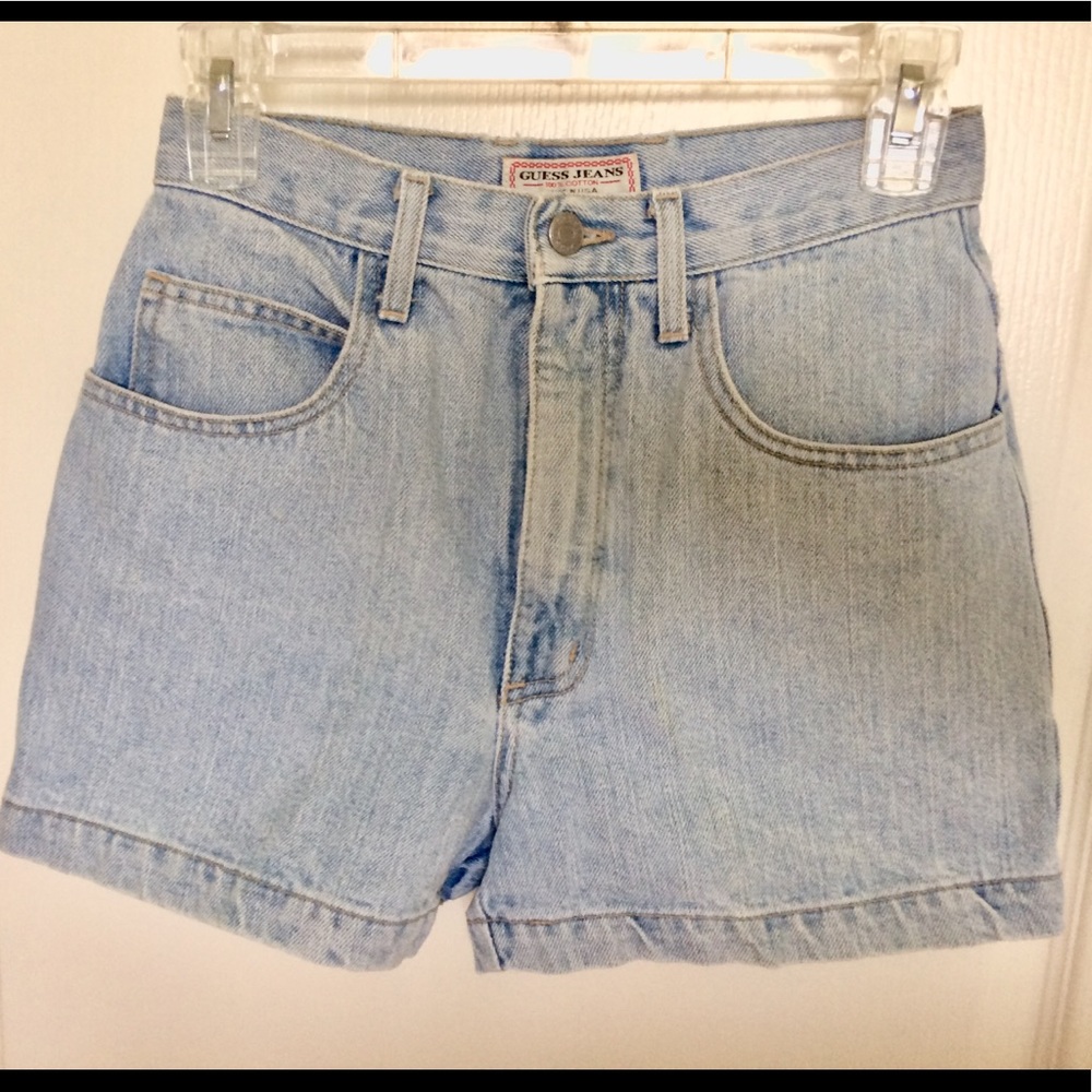 Vintage Guess Jean Shorts Light Wash Size 27